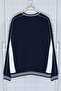 Lacivert Oversize/Geniş Kesim Baskılı Biye Detaylı Kolej Şardonsuz Sweatshirt TMNAW25SW00145 - 6