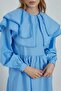 Baby Blue Embroidery Dress - Stripe Detailed - 3