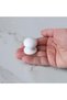 Button White Handle with Top Plate Furniture Kitchen Cabinet Drawer Cupboard Door Handle 5 Pcs - 3