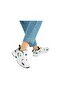 23144 Women's White Navy Blue Thick Sole Memory Orthopedic Walking Training Sneaker Daily Sports Shoes