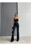 Flared Leg Jeans Colorfast Black Spanish Jeans High Waist Denim Pants(Full Fit) - 3