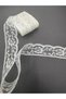 Lycra Free Nylon Lace Guipure Width 3 cm Length 10 Meters White Glitter Edge Lace