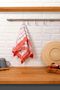 Orange Cotton Large Checked Kitchen Drying Cloth 50X70 cm