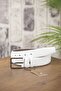 3.5 Cm White Plain Artificial Belt - 2