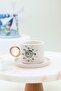 Big Evil Eye Bead Patterned 24k Gold Detailed 170 ml Turkish Coffee Cup and Saucer - 2