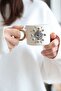 Big Evil Eye Bead Patterned 24k Gold Detailed 170 ml Turkish Coffee Cup and Saucer