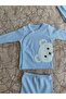 Girl and Boy Newborn Bear Printed Triple Set with Gloves 0-3 Months - 3