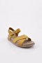 P31 Women's Cross Strap Sandals Genuine Leather Yellow Nubuck - 2