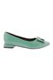 2801-23Y Women's Pointed Toe Square Buckle Ballerinas Grass Green