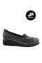 1084-22K Women's Thick Sole Comfort Shoes Genuine Leather Black