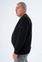 Large Size Men's Black Crew Neck Rice Knit 100% Cotton Knitwear Sweater Trist-2112 - 4