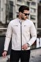 Men's Stone Color Water and Windproof Slim Fit Lined Seasonal Jacket
