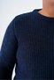 Large Size Men's Navy Blue Thessaloniki Knitted Crew Neck Knitwear Wool Sweater Trist-2116 - 5