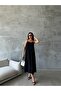 Women's Linen Adjustable Rope Strap Midi Dress - 3