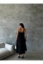 Women's Linen Adjustable Rope Strap Midi Dress - 5