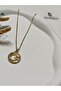 316L Steel Chain Zircon Stone Moon Star Necklace - 2