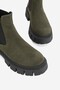 Women's Green Suede Genuine Natural Leather Thick Heel Chelsea Boots & Booties - 5