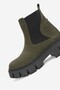 Women's Green Suede Genuine Natural Leather Thick Heel Chelsea Boots & Booties - 6
