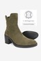Women's Green Suede Genuine Natural Leather Thick-Heeled Boots & Booties - 3