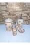 Naomi Ceramic Red 5-Piece Snow Patterned Bathroom Set - 2