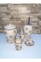 Naomi Ceramic Red 5-Piece Snow Patterned Bathroom Set - 5