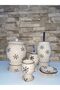 Naomi Ceramic Red 5-Piece Snow Patterned Bathroom Set - 4