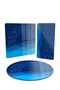 طبق تقديم زجاجي مكون من 3 قطع من Marine Blue Waves - 2