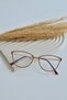 Gold Gold Burgundy Cat Eye Unisex Women's Men's Transparent Blue Light Protection Filtered Blue Block Glasses - 3