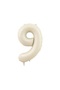 Cream 9 Number Foil Balloon - 34' 76cm - 2