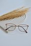 Gold Gold Burgundy Cat Eye Unisex Women's Men's Transparent Blue Light Protection Filtered Blue Block Glasses - 8
