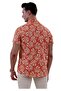 Orange Beige Floral Printed Trend Hawaiian Relaxed Fit Short Sleeve Summer Shirt - 7