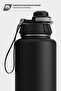 1 Hand Leak-Proof Leak Proof Steel Thermos 1000 ml Black St-210 - 4