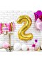 GOLD NUMBER 2 FOIL BALLOON 100cm