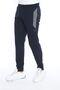 Men's Navy Blue Corded Half Cuff Slim Fit Sweatpants - 4