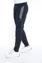 Men's Navy Blue Corded Half Cuff Slim Fit Sweatpants