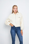 Women's Balloon Sleeve Pocket Zipper Shirt Collar Jacket - 7