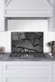 Anthracite Crystal Glass Stove Back Protector, Kitchen Built-In and Countertop Protection, Tempered and Coated