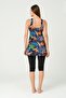 Women's Tights Patterned Dress Swimsuit 4563 Tropical (with Chest Pad) - 5