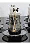 18-Piece Glass Smoke Black EVA Tea Set with Black Butterfly Tea Spoons - 2