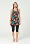 Women's Tights Patterned Dress Swimsuit 4563 Tropical (with Chest Pad) - 4