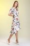 Women's Floral Print Double-breasted Dress with Balloon Sleeves - 6
