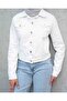 Short Denim Jacket - White - 2