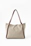 Burgundy Detailed Canvas Shoulder Bag with Strap - 4