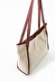 Burgundy Detailed Canvas Shoulder Bag with Strap - 8