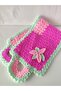 Hand Knitted Long Washcloth Dowry Rectangular Floral Washcloth - 3