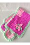 Hand Knitted Long Washcloth Dowry Rectangular Floral Washcloth - 2