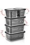 15 Piece Transparent Fresh Refrigerator Storage Set with Strainer