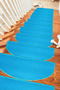 Half Moon Curly Carpet, Economical Step and Stair Mat, 16 Pieces - Turquoise