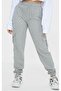 Women's Gray Gray Sweatpants - Cargo Pocket and Elastic Leg - 3