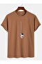 Unisex Brown Rope Astronaut Printed Oversize T-Shirt